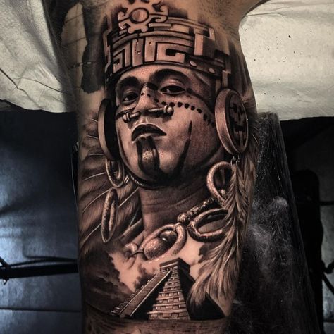 Raza Tattoos, Mayan Warrior Tattoo, Tattoo Sketch Art, Taino Tattoos, Aztec Warrior Tattoo, Azteca Tattoo, Lion Art Tattoo, Painless Tattoo, Mayan Tattoos