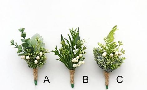 Boutonnieres with Succulents: Where to Buy Faux Succulent Boutonniere Boutonnière Ideas, Boutonniere Wedding Rustic, Wrist Corsage Wedding, Buttonhole Flowers, Succulent Boutonniere, Wedding Forest, Rustic Boutonniere, Boda Diy, Flowers And Greenery