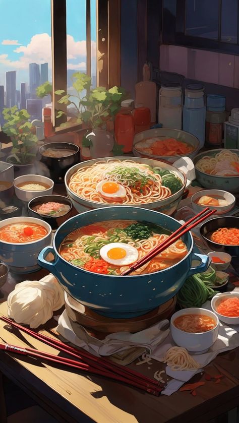 More interesting things on our YouTube channel. Subscribe, everyone is welcome🧡 #food #korean food #ramen #korean #yammy Korean Food Ramen, Escape From Alcatraz, Food Ramen, Japanese Food Illustration, Girl Vector, Foodie Art, Food Artwork, Wallpapers Anime, Food Illustration Art