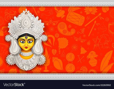 Durga Puja Banner Design, Durga Puja Banner Background, सरस्वती माता, Navdurga Maa, Durga Puja Banner, Navratri Background, Durga Face, Mata Ji, Lord Durga