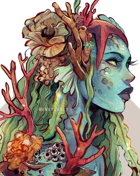 Arte Sketchbook, Mermaid Art, Fantasy Illustration, A Drawing, Creature Art, Art Drawings Sketches, Fantasy Character Design, Digimon, Pretty Art