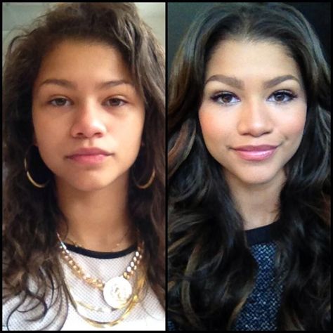 Baddie Without Makeup, Zendaya Without Makeup, Zendaya No Makeup, Zendaya Makeup, Models Without Makeup, Dewy Makeup Look, Celebs Without Makeup, Natural Prom Makeup, Hair Curling Tips