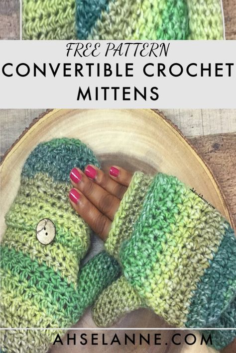 Convertible Gloves Crochet Pattern, Crochet Convertible Mittens Free Pattern, Convertible Mittens Crochet Pattern Free, Crochet Convertible Mittens Pattern, Crochet Fingerless Mittens Free Pattern, Free Crochet Mittens Pattern, Crochet Mittens Free Pattern Easy, Christmas Scarf Crochet, Mittens Free Pattern