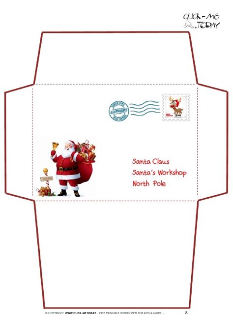 Free Printable Santa Envelopes - FREE DOWNLOAD Christmas Envelope Template, Free Printable Santa Letters, Santa Envelope, Christmas Card Verses, Free Printable Envelopes, Envelope Template Printable, Santa Stamp, Christmas Card Envelopes, Santa Template