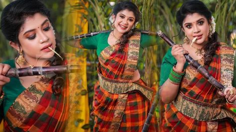 Kandangi Saree, Pongal Photoshoot, Special Photoshoot, Tiktok Creator, Shoot Ideas, Photo Shoot, Saree, Actresses