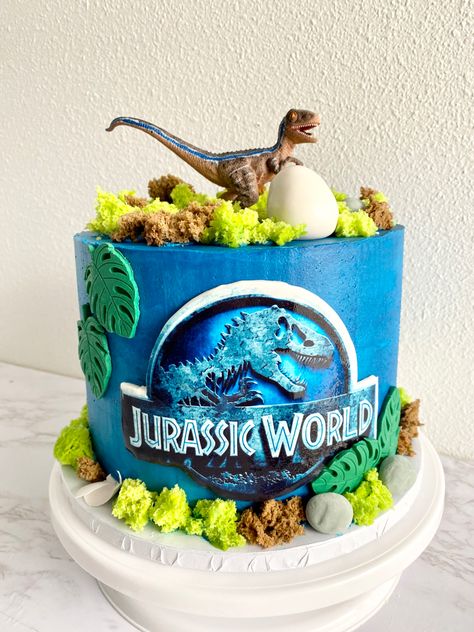 Jurrasic world cake #jurassicpark #jurassicworld #jurassicworldfallenkingdom #jurassicworldcake Jurassic Park Birthday Cake, Jurassic Park Theme, Jurassic World Cake, World Cake, Jurassic Park Birthday Party, Jurassic Park Party, Dinosaur Birthday Theme, Birthday Party At Park, Jurassic Park Birthday