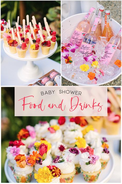 Spring Baby Shower Food, Flower Bridal Shower Theme, Flower Baby Shower Theme, Baby Shower Brunch Food, Wedding Shower Food, Garden Baby Shower Theme, Baby Shower Fruit, Terrarium Garden, Baby Shower Menu