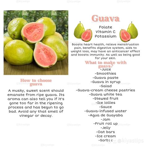 Guava Juice Benefits, How To Eat Guava Fruit, Recipes With Guava Fruit, How To Eat Guava, Guava Smoothie, Health Fruits, Guava And Cream Cheese, Guava Benefits, Guava Recipes