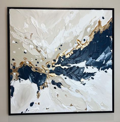 Tracey Senn on Instagram: "“Magnolia blu” . . . 85cm x 85cm Mixed Media on Wood Panel, Framed in Black Satin Timber . . . To book your commission for this piece or similar please email info@traceyannart.com.au or get in touch via DM ✨✨ . . . #abstractart #arty #artgallery #melbourneartist #melbourneart #locart #interiorart #interiordesign #interiorlover #abstractpainting #fluidpainting #arttherapy #mixedmedia #arttreecreations" Iphone Wallpaper Modern, Cuadros Diy, Melbourne Art, Abstract Painting Techniques, Canvas Art Projects, Abstract Flower Art, Textured Canvas Art, Plaster Art, Mural Wall Art