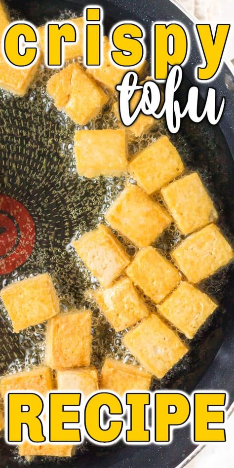 EASY CRISPY TOFU RECIPE Easy Crispy Tofu, Best Crispy Tofu, Tofu Cubes, Low Fat Snacks, Tofu Recipe, Veggie Food, Easy Party Food, Crispy Tofu, Fried Tofu