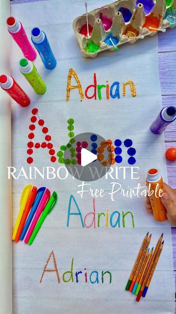 Anya Garcia | Montessori Homeschool Made Easy on Instagram: "🌈 Rainbow ✍️ Name Recognition 💬Comment “TRACE” for details and grab 🎁 f r e e  26-page Montessori Phonetical Sets Trace | Maze| Seek 🖨️PDF!
‌
💫 Let me share a quick story with you.

Repetition seems to be the name of the game when it comes to learning in schools, especially here in the U.S. So when Adrian was asked to write the same word over and over for his spelling practice, my first thought was, Really? 🤔 

Isn’t there a more exciting way to learn?

Why not turn learning into a fun and creative journey rather than a tedious chore?

The truth is, handwriting is often the unsung hero of literacy – but we believe it deserves to be celebrated! Whether it’s doodling with crayons or mastering tricky spellings, there’s always Name Recognition, Parenting Win, Rainbow Names, Rainbow Writing, Montessori Homeschool, Spelling Practice, Early Reading, Unsung Hero, Literacy Activities