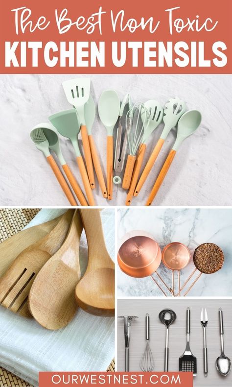 Kitchen Utensil Color Scheme, Non Toxic Cooking Utensils, Non Toxic Kitchen Utensils, Best Kitchen Utensils, Non Toxic Kitchen Essentials, Drew Ideas, Nontoxic Cookware, Non Toxic Kitchen, Best Kitchen Utensil Set