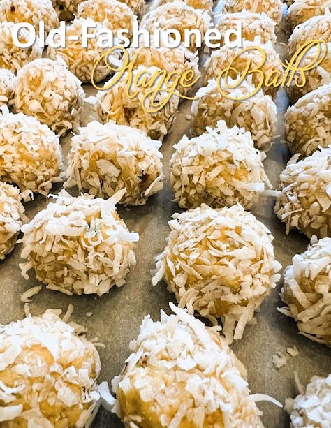 This easy-to-make, no bake candy recipe is an old-fashioned family favorite! Serve Orange Balls cold and watch them disappear from the dessert table! Orange Balls Rolled In Coconut, Orange Candy Recipe, Orange Balls With Vanilla Wafers, Orange Juice Balls, Orange Balls Recipe, No Bake Candy, Apple Pie Jam, Orange Balls, Candy Balls