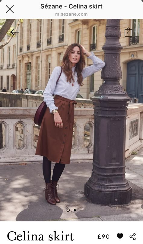 Outfit Formal Mujer, Cold Style, Paris Mode, Brown Skirt, Mens Winter Coat, Looks Black, Autumn Outfit, Work Wardrobe, Winter Outfits Women