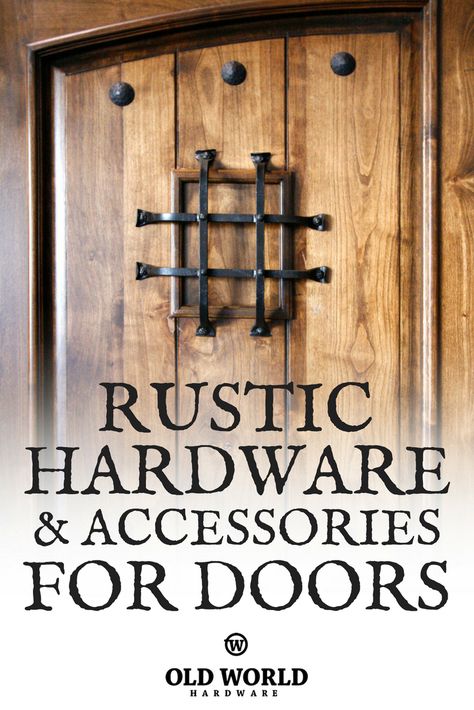 Shop Old World Hardware for Spanish Style Door Grills, Door Accents, Door & Gate Handles & more! Spanish Style Doors, Door Accents, Rustic Wood Doors, Gate Handles, Rustic Hardware, Spanish Style Homes, Rustic Doors, Door Gate, Sliding Barn Door Hardware