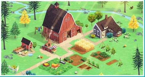 Farming Game on Behance Farming Game Design, Ranch Aesthetic, Farming Game, Town Games, Mobile Game Development, Scene Style, Farm Games, House Games, Anime Dancing