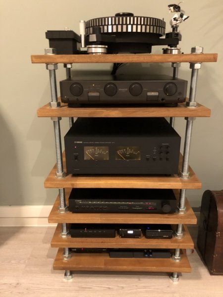 Member's DIY audio rack pictures, post 'em! | Page 5 | Audiokarma Home Audio Stereo Discussion Forums Hifi Stand, Diy Hifi, Audio Rack, Listening Room, Adjustable Shelves, Home Audio, Home Theater, Adjustable Shelving, Diy Furniture