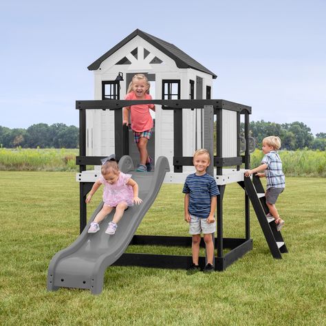 Backyard Discovery Sweetwater Heights White - Walmart.com Elevated Playhouse, Cedar Playhouse, Playhouse Furniture, Outside Play, Playhouse Outdoor, Imaginary Play, Wooden Playhouse, Play Tent, Capture Memories