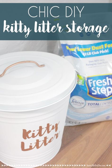 I could totally make this cute little kitty litter container! Why didn't I think of this sooner? Diy Litter Box, Katt Grejer, Pet Food Container, Kitty Litter, Long Cat, Cat Food Storage, Dyi Projects, Dry Cat Food, Stuffed Animal Storage