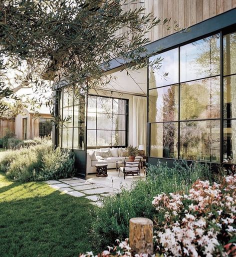 A House, Outdoor Living, Entrance, Farmhouse, Living Room, Glass, Plants, Flowers, On Instagram