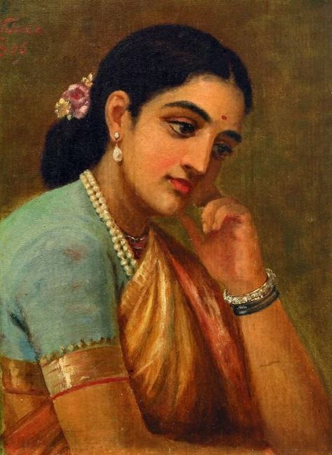 Vintage Indian Clothing Raja Ravi Varma Paintings, Ravi Varma Paintings, Ravivarma Paintings, Ravi Varma, Raja Ravi Varma, Indian Traditional Paintings, Indian Women Painting, Indian Art Gallery, Large Art Prints