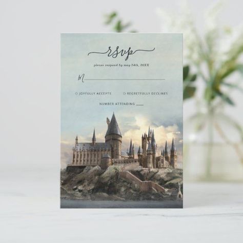 Harry Potter | Hogwarts Castle Wedding RSVP #HarryPotter #bookish #Wedding #hogwarts #RSVP Castle Wedding Invitations, Harry Potter Invitations, Harry Potter Hogwarts Castle, Baby Shower Invites Neutral, Bridal Brunch Invitations, 30th Birthday Invitations, 50th Birthday Invitations, 40th Birthday Invitations, Hogwarts Castle