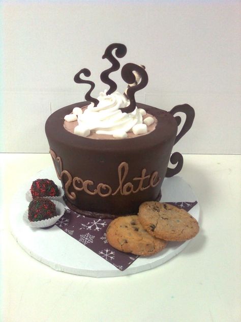 hot chocolate cup....cake OH my!!! Hot Chocolate Cake, Giant Cupcake Cakes, Mini Torte, Giant Cupcakes, Crazy Cakes, Chocolate Cups, Unique Cakes, Novelty Cakes, Cake Chocolate