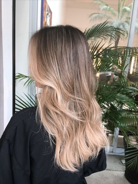 Brunette To Blonde Inspiration, Bronde Balayage With Root Melt, Lived In Light Brown Balayage, Blonde Balayage On Shoulder Length Hair, Light Brown Bolyoge, Half Balyage Long Hair, Ombre Dirty Blonde Hair, Abby Baffoe Hair, Blonde To Darker Hair