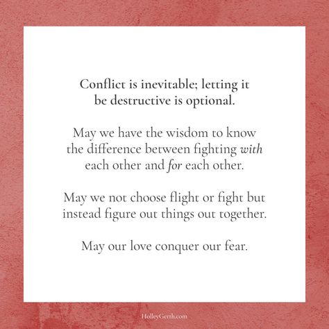 Conflict is inevitable; letting it be destructive is optional. // 7 things that can help when experiencing conflict: https://holleygerth.com/3-ways-to-handle-conflict/ Quotes About Conflict Resolution, Friendship Conflict Quotes, Quotes About Conflict, Inner Conflict Art, Avoiding Conflict Quotes, Family Conflict Quotes, Handling Conflict, Conflict Quotes, I Love You Text