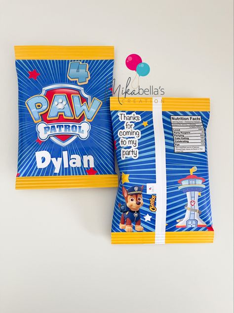 #pawpatrolchipbags #customchipbag #pawpatrol #pawpatrolbirthday #pawpatrolparty #pawpatrolbirthdayparty Paw Patrol Chips Bags, Paw Patrol Chip Bag, Custom Chip Bags Template Free, Personalized Chip Bags Template, Personalized Chip Bags, Chips Bags, Hats Design, Custom Chip Bags, Birthday Things