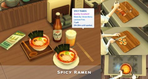 Sims 4 Cheats, Tonkotsu Ramen, Spicy Ramen, The Sims 4 Pc, Sims 4 Cc Folder, Play Sims, Custom Recipe, The Sims 4 Download, Sims Four