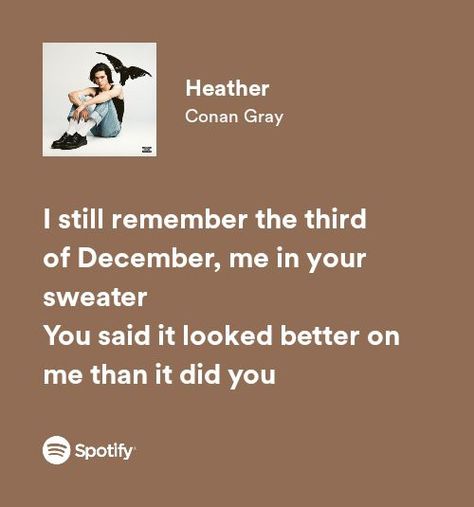 I Still Remember 3rd Of December, 3rd Of December Heather, Conan Gray Heather, December Lyrics, 3rd Of December, Maybe Quotes, Song Lyric Quotes, Im Lost, Conan Gray