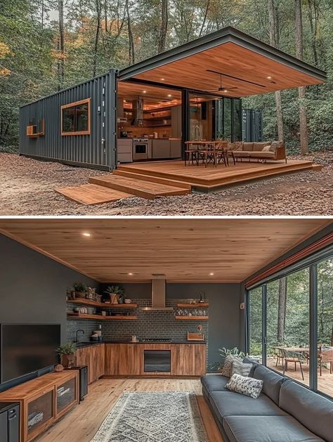 Bunker Home, Sea Container Homes, Container Conversions, Home Dark, Small Cottage Homes, Container Cabin, Shipping Container House Plans, Building A Container Home, Container House Plans