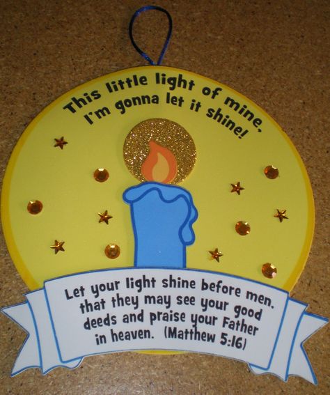 Let Your Light Shine Craft Sunday School, Let Your Light Shine Craft, Jesus Crafts For Kids, Assembly Ideas, Crisco Recipes, Jesus Crafts, Sabbath School, Children's Church Crafts, Bible Activities For Kids