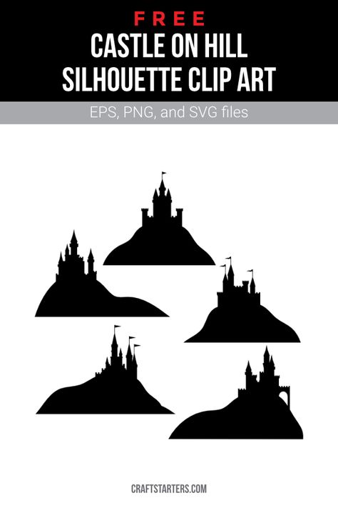 Castle Silhouette Medieval, Hill Silhouette, Castle On Hill, Castle Outline, Value Drawing, Hill Logo, Castle Silhouette, Castle Illustration, Shadow Theatre