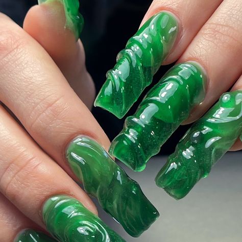 Green Slime Nails, Wallpaper For Nails, Christmas Tree Iphone Wallpaper, Green Jelly Nails, Tree Iphone Wallpaper, Nails Aesthetic Wallpaper, Blue Nails Aesthetic, Enhypen Spotify, Wallpaper Iphone 3d