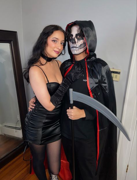 Grimm And Malaria Costume, Grim Reaper Couple Costume, Grim Reaper And Malaria Costume, Billy And Mandy Costume, Grimm And Malaria, Malaria And Grim Disfraz, Grim Reaper And Malaria, Grim And Malaria Costume, Grim And Malaria