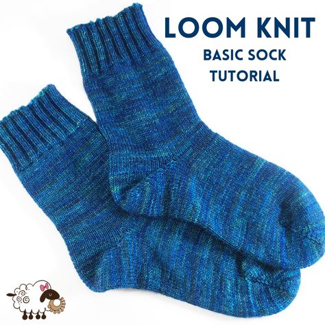 Basic Sock Loom Knitting Tutorial Loom Socks Pattern, Knitting Loom Socks Free Pattern, Loom Knit Socks Patterns, Sock Loom Tutorial, Loom Knit Socks For Beginners, Loom Knitting Sock Patterns Free, Sock Loom Patterns Free, Loom Knitting Socks, Sock Loom Patterns