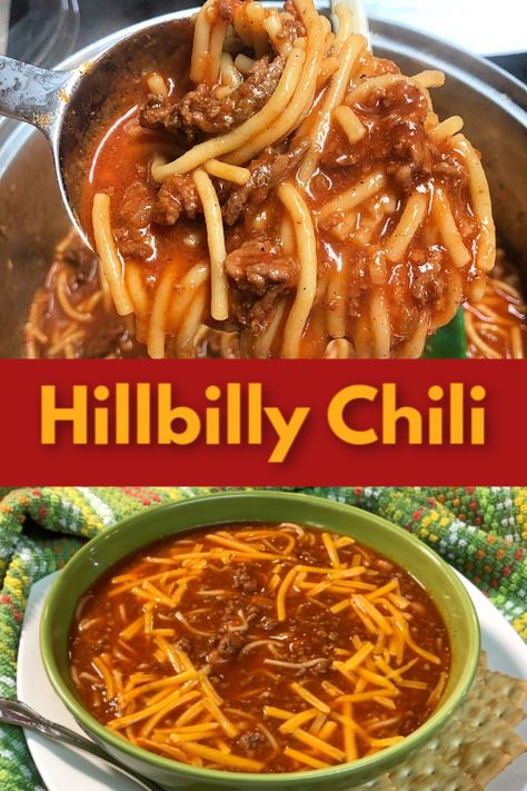 Midwest Chili Recipe, Hillbilly Chili, Chili With Cinnamon, Chili Spaghetti, Easy Homemade Chili, Stovetop Chili, Homemade Chili Recipe, Ground Beef Recipe, Easy Ground Beef