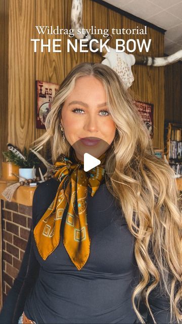 Shaley Ham | Western Fashion on Instagram: "Wildrag styling tutorial: the Neck Bow🎀 Wildrag from @fringescarves" Western Neck Scarf Outfit, Wildrag Outfits, Wild Rags Outfits, Shaley Ham, Neck Scarf Outfit, Western Neck Scarf, Western Scarf, Scarf Outfit, Wild Rag