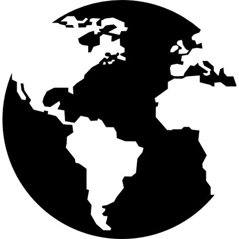 Earth globe with continents maps free vector icon designed by Freepik Earth Globe, Globe, Black And White, White, Black