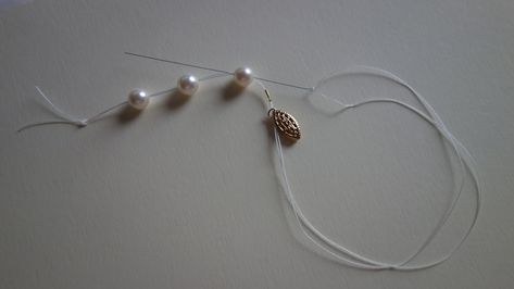 Pearl Knotting Tutorial, Knotting Pearls, Hand Knotted Pearls, Half Hitch Knot, Overhand Knot, Twist Beads, Back Of Hand, Edge Nails, Corsage Pins