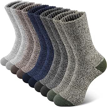 SIMIYA 5 Pairs Merino Wool Socks Mens, Super Thick Mens Hiking Socks Thermal Wool Socks for Cold Weather Wool Hiking Socks, Outdoor Socks, Thermal Socks, Merino Wool Socks, Work Socks, Ski Socks, Hiking Socks, Soft Sock, Winter Socks