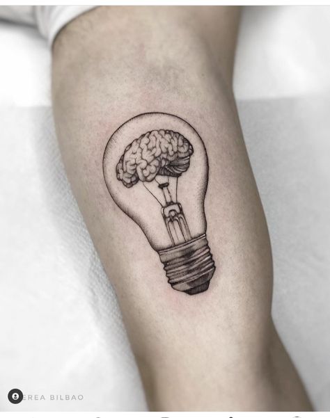 lightbulb tattoo designs Tattoo Light Bulb, Light Bulb Tattoo, Bulb Tattoo, Light Bulb Idea, Tattoo Light, Lightbulb Tattoo, Lamp Tattoo, Think Tattoo, Brain Tattoo