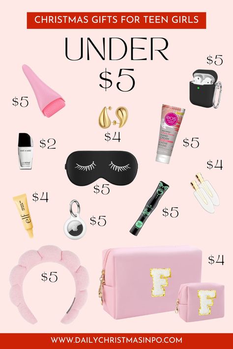 Holiday shopping on a budget? Discover the cutest, trendiest gifts for teen girls—all under $5! Perfect for stocking stuffers, Secret Santa, or little treats for friends. From skincare essentials to fun accessories, these affordable picks are guaranteed to impress without breaking the bank! 🌟💖 Check out the list and make this holiday season extra special without overspending! 🎉💖 #GiftGuide #ChristmasGiftIdeas #TeenGirlGifts #Under5 #AffordableGifts Secret Santa Girls, Treats For Friends, Shopping On A Budget, Girls Secrets, Christmas Gifts For Teen Girls, Bank Check, Skincare Essentials, Fun Accessories, Christmas Inspo