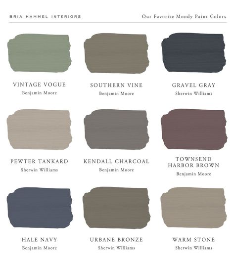 Our Favorite Moody Paint Colors | Bria Hammel Interiors Moody Color Palette Kitchen, Terrain Sw Paint, Small Moody Home Library, Moody Living Room Paint Color Ideas, Dark Warm Paint Colors, Dark And Moody Home Office, Moody Mediterranean Interior, Warm Moody Living Room, Moody Rustic Living Room