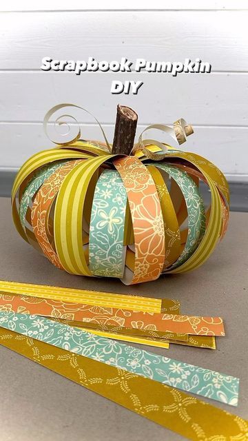 Emily Seilhamer on Instagram: "Scrapbook Pumpkin DIY Craft 😍✂️ #pumpkin #falldecor #diy #diyideas #fallcrafts #pumpkinseason #easycraft #crafttutorial #howto #artsandcrafts" Instagram Scrapbook, Paper Pumpkin Craft, Diy Pumpkins Crafts, Preschool Craft Activities, Fall Paper Crafts, Pumpkin Diy, Autumn Paper, Classroom Art Projects, Crafts For Seniors