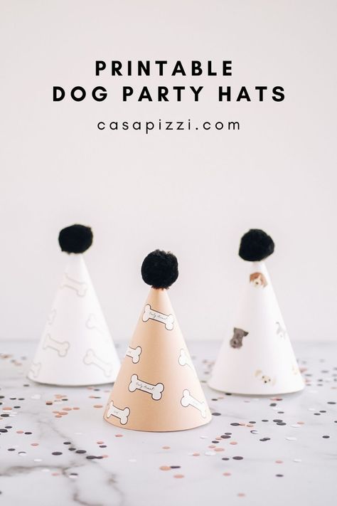 Birthday Hat Template, Diy Dog Birthday, Dog Party Decorations, Dog Party Hat, Dog First Birthday, Dog Birthday Hat, Dog Themed Birthday Party, Dog Themed Parties, Three Dog