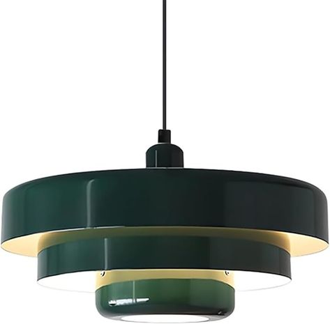 Qepeety Nordic Pendant Light, Mid Century Modern Pendant Light Fixtures, 3-Layer Design, 13.8 inch Green Metal Shade, Green Chandelier Ceiling Light for Living Room, Hallway, 1-Light - Amazon.com Hallway Green, Farmhouse Kitchen Light Fixtures, Mid Century Light Fixtures, Mid Century Modern Light Fixtures, Mid Century Ceiling Light, Mid Century Lighting Pendant, Green Chandeliers, Modern Hanging Lights, Nordic Pendant Light