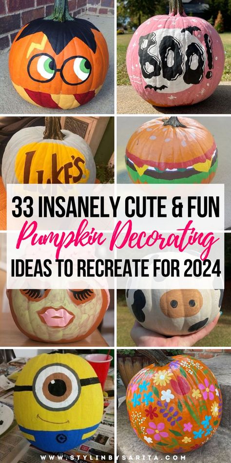 pumpkin decorating ideas Prek Pumpkin Decorating, Donut Painted Pumpkin, Pumpkin Cow Painting, Kids Pumpkin Decorating Ideas, Color Pumpkins Ideas, Candy Corn Pumpkin Painting, Kids Painted Pumpkin Ideas, Little Pumpkin Decorating Ideas, Lion Pumpkin Decorating